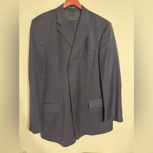 Vtg Pierre Cardin Men Suit Jacket 48L Navy Blue